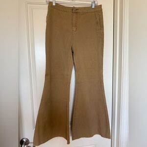 Tan Flared Miou Muse Pants